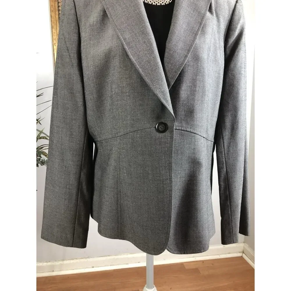 Tahari Arthur S Levine Women Jacket One Button Front Office Siren Preppy‎ Sz 16